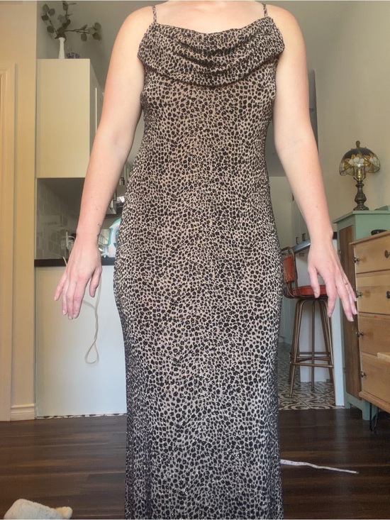Onyx Nite Dresses & Skirts - Vintage Onyx Nite Leopard Print Sparkly Cowl Dress